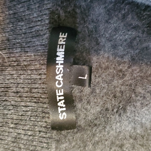 State Cashmere Mock-Neck Quarter Button Polo Sweater L - Picture 4 of 6